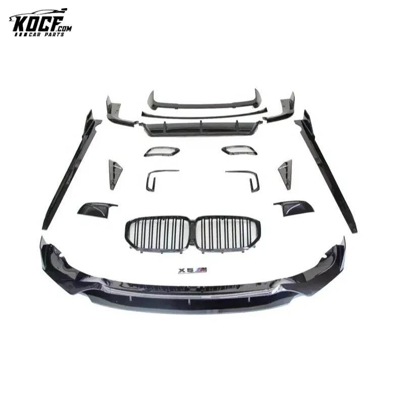 2019 X5 G05 M sport Body kit Gloss Black Front Bumper Lip Splitter Side Skirts Spoiler Diffuser set For BMW X5 G05