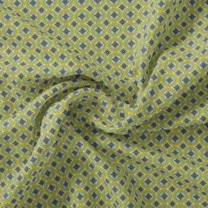 Attractive Tiny Green Link Flower Digital Printed Fabric - Weightless