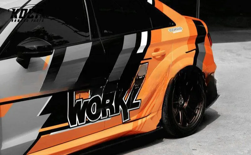 Audi A3 S3 Rs3 8v Stanceworkz Spec-LM Real Carbon Fiber Side Skirt Extension