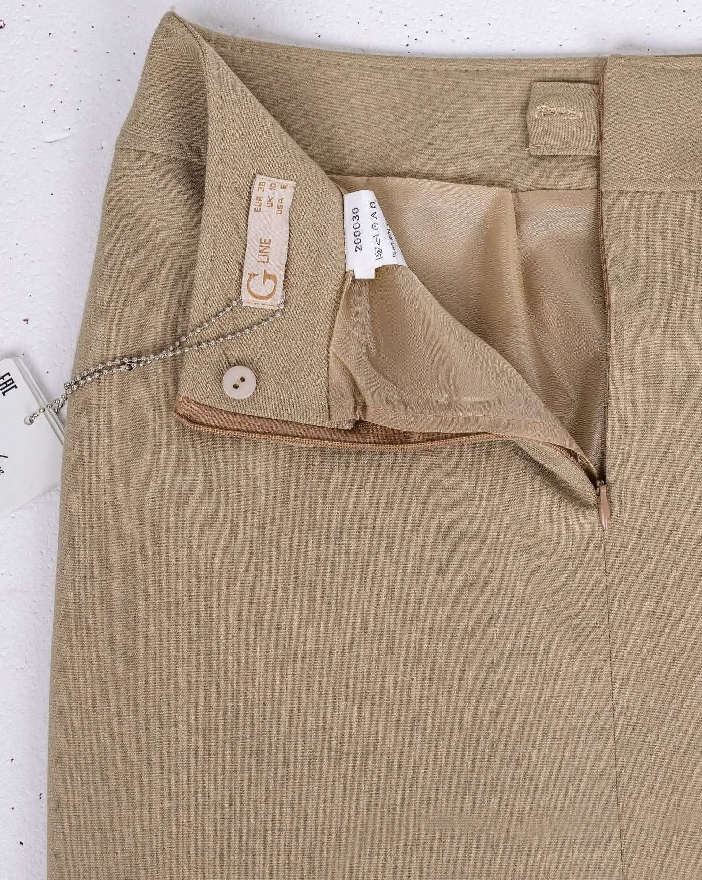 Beige Back Vented Midi Pencil Skirt - G-Line