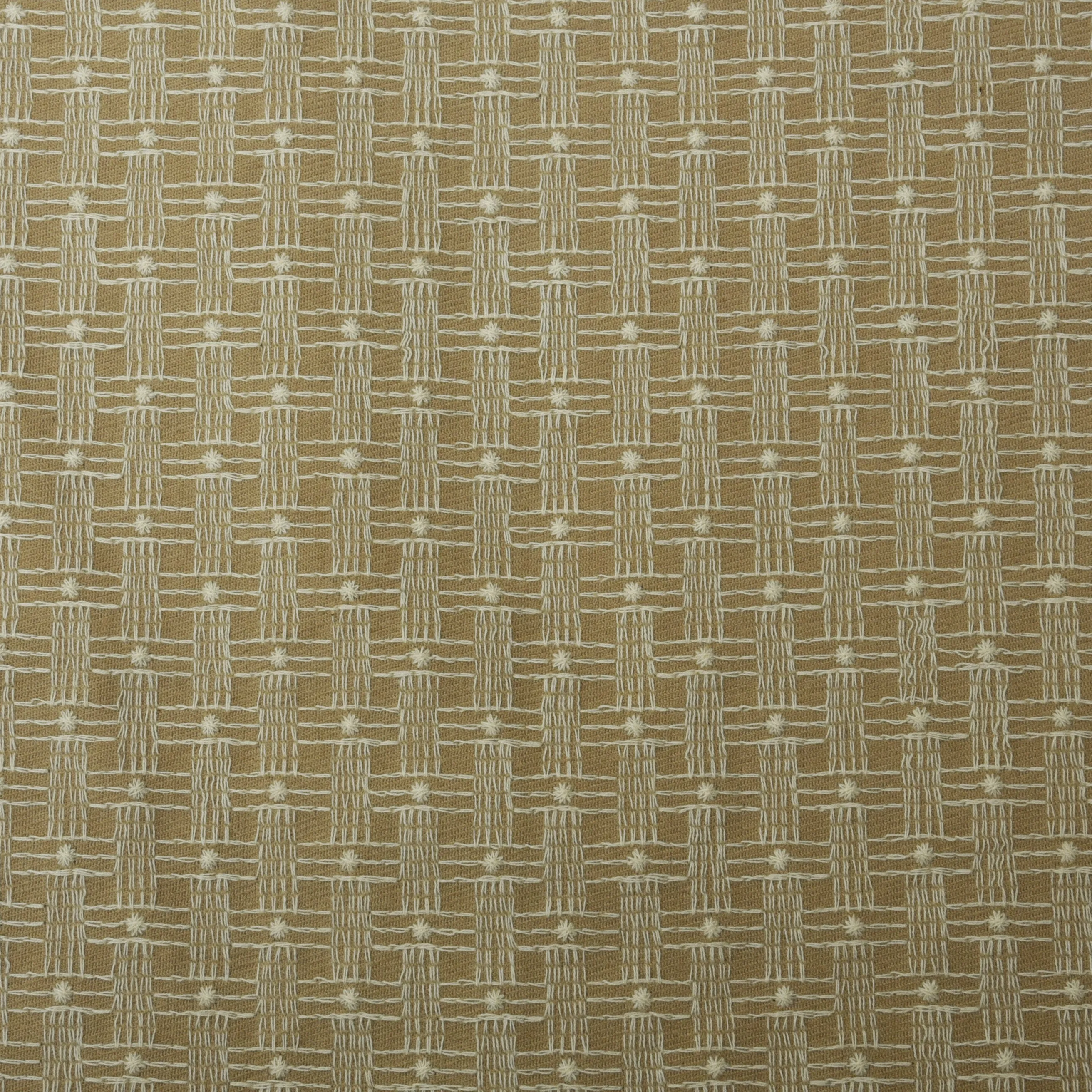 Beige Color Woolen Embroidery Fabric