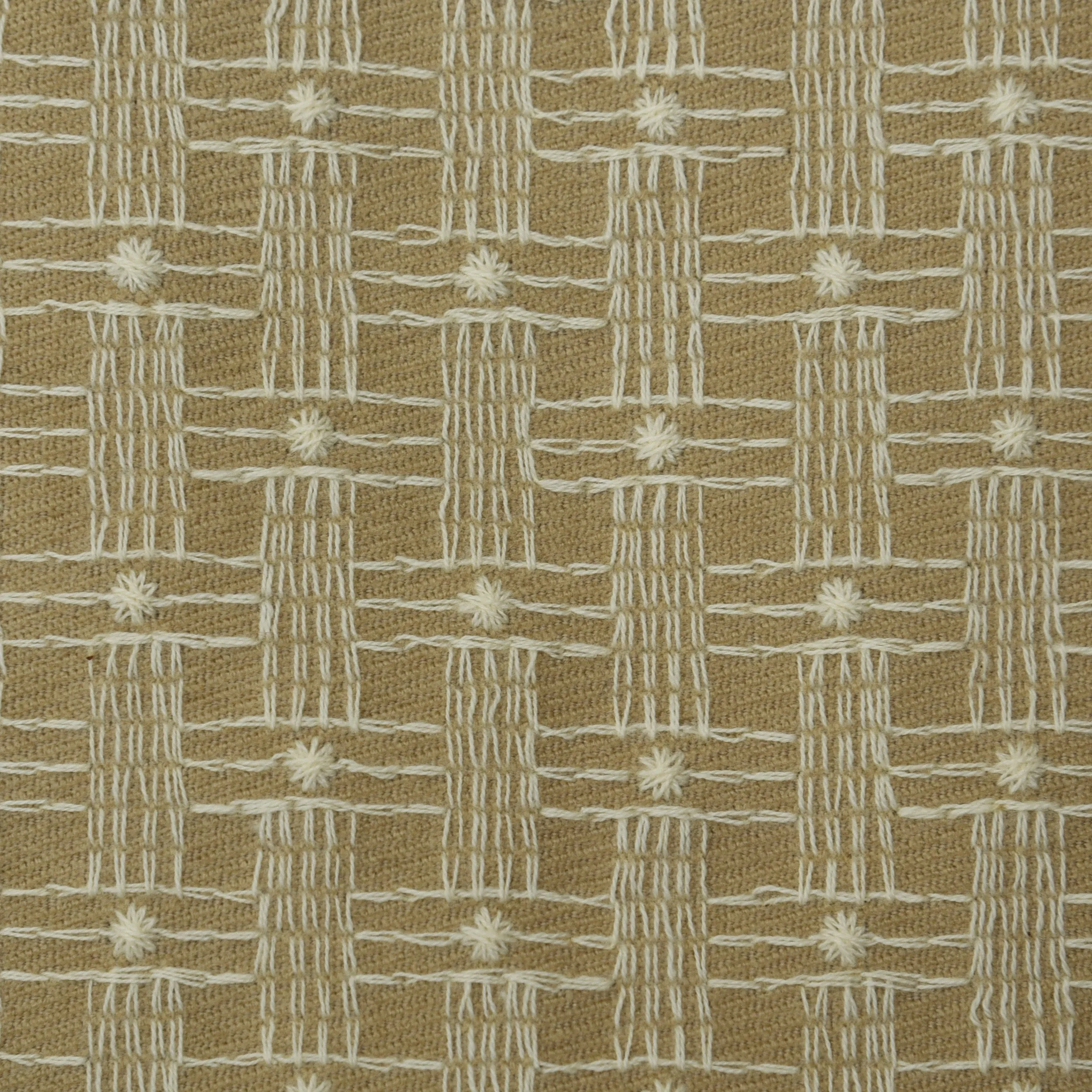 Beige Color Woolen Embroidery Fabric