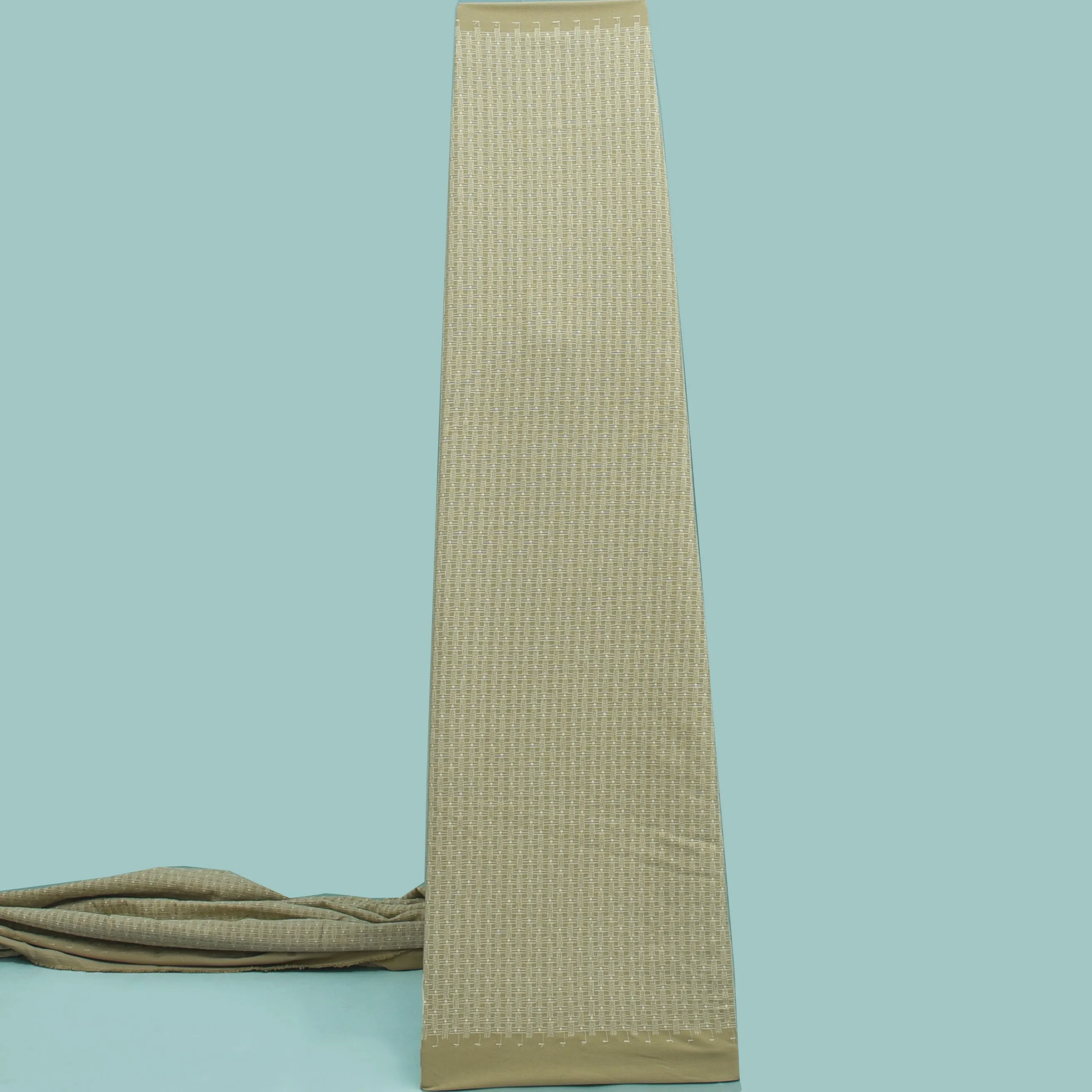 Beige Color Woolen Embroidery Fabric