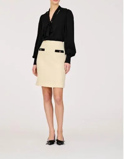 Beige Short Straight Skirt