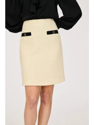 Beige Short Straight Skirt