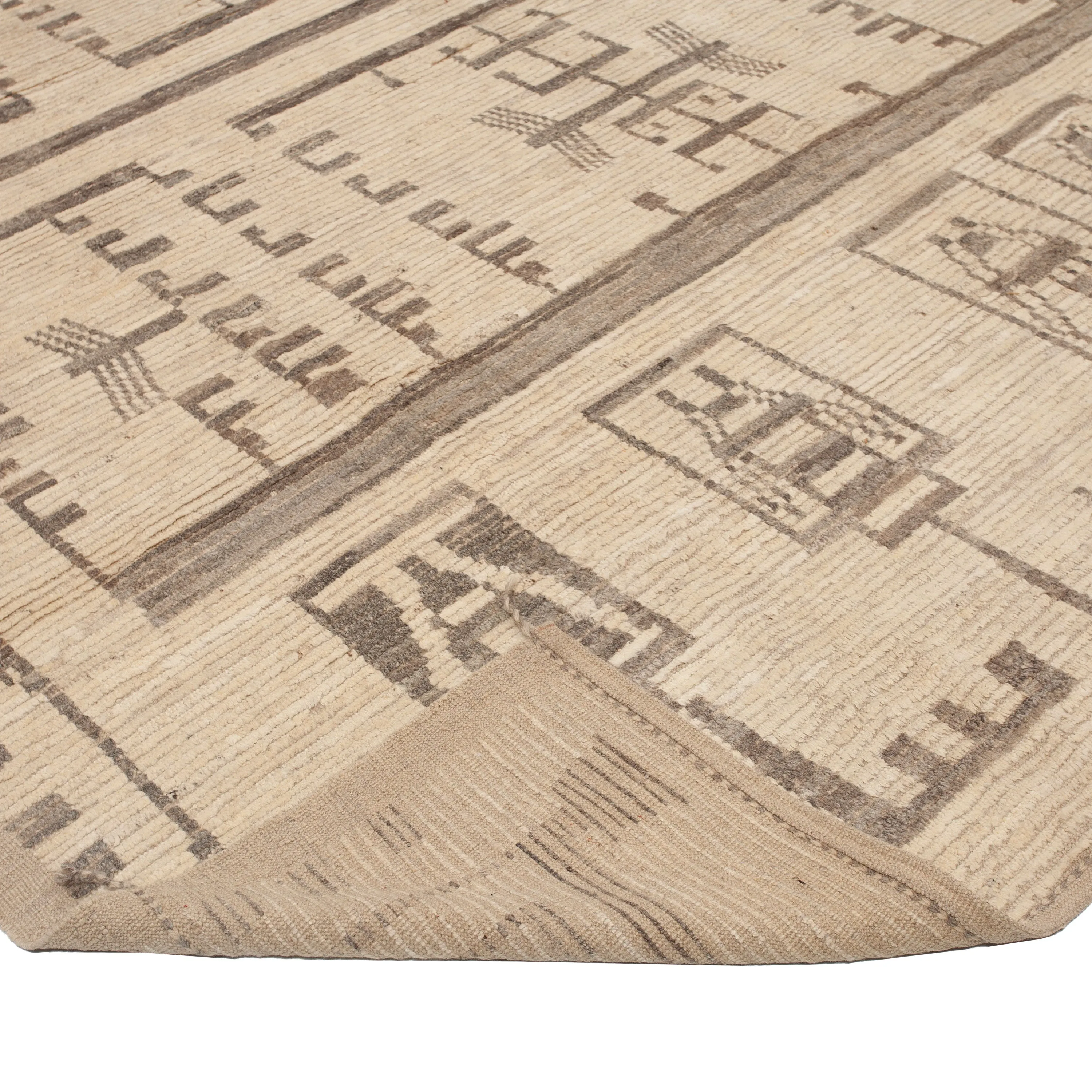 Beige Zameen Tribal Wool Rug - 11' x 14'