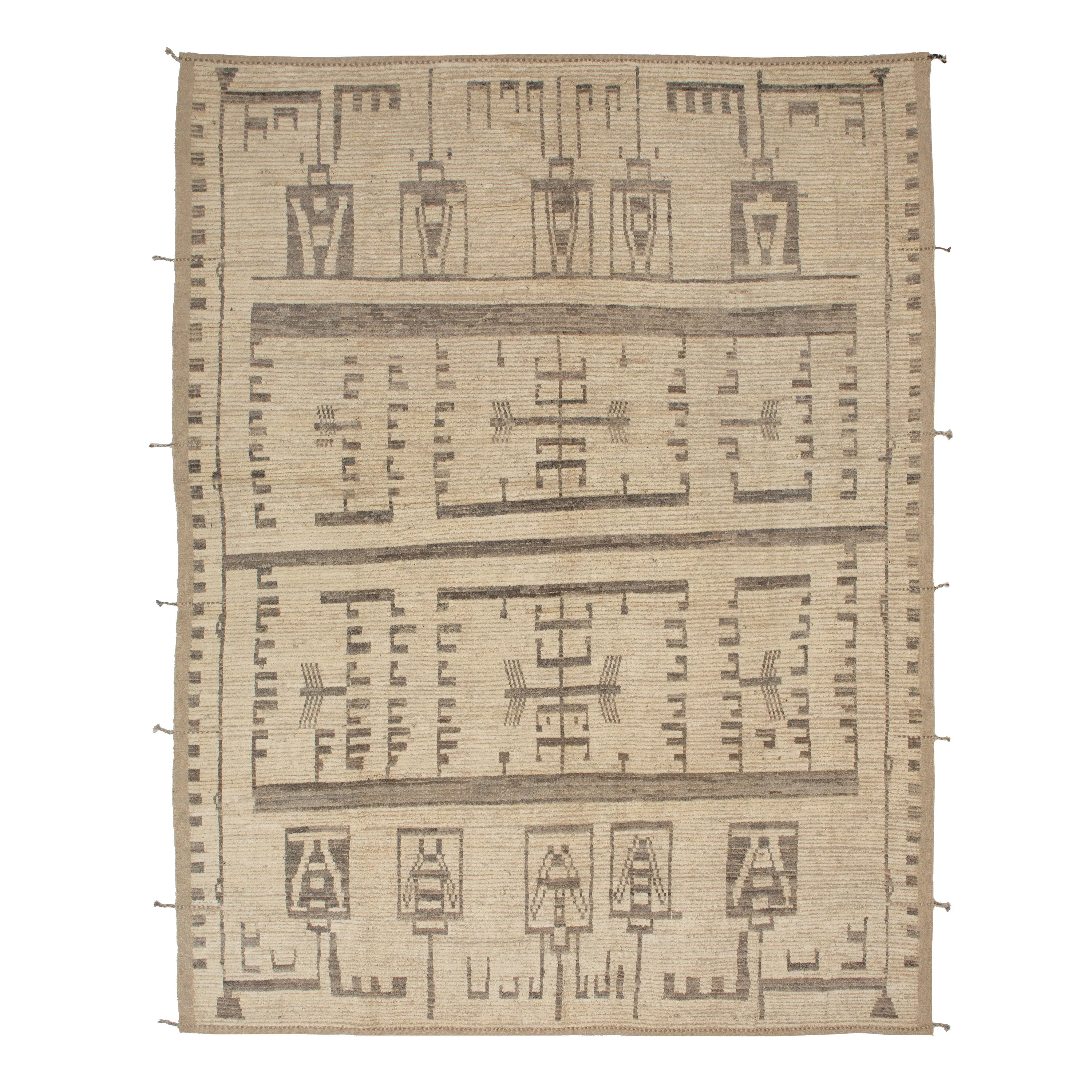 Beige Zameen Tribal Wool Rug - 11' x 14'