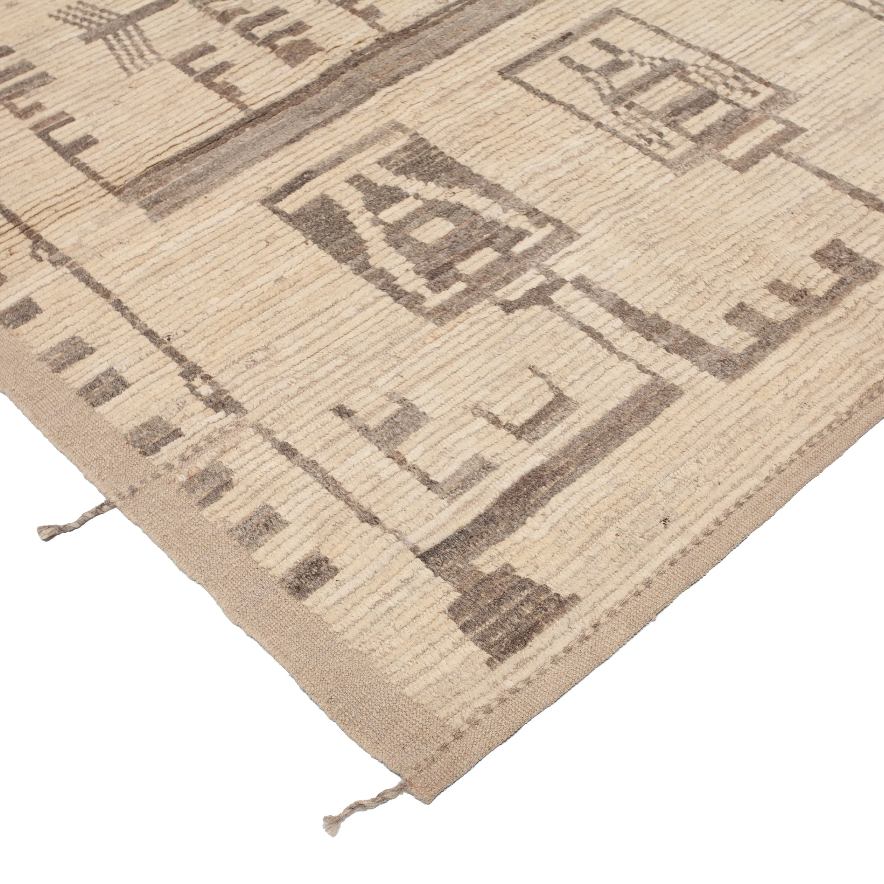 Beige Zameen Tribal Wool Rug - 11' x 14'