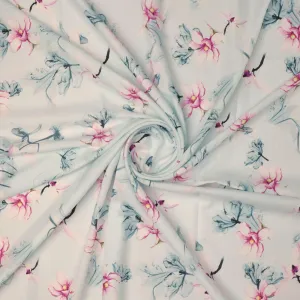Blue Floral Digital Printed Fabric