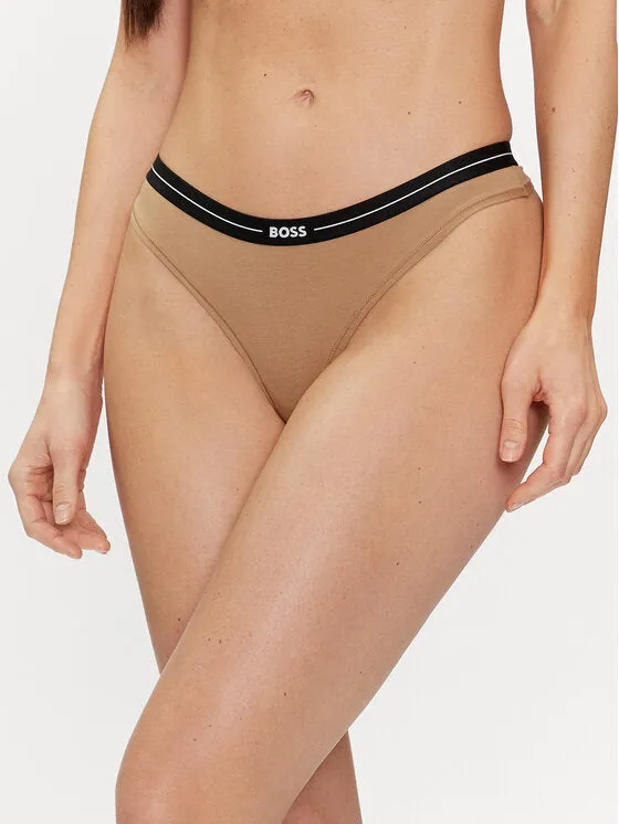 BOSS Womens Cotton Stretch Thong 3 Pack - Multicolour