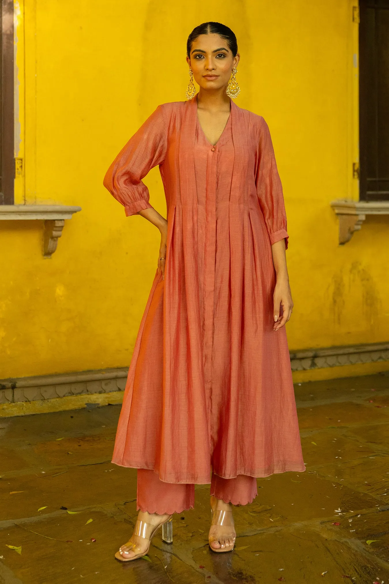 Chanderi Pleated Two-Piece Set