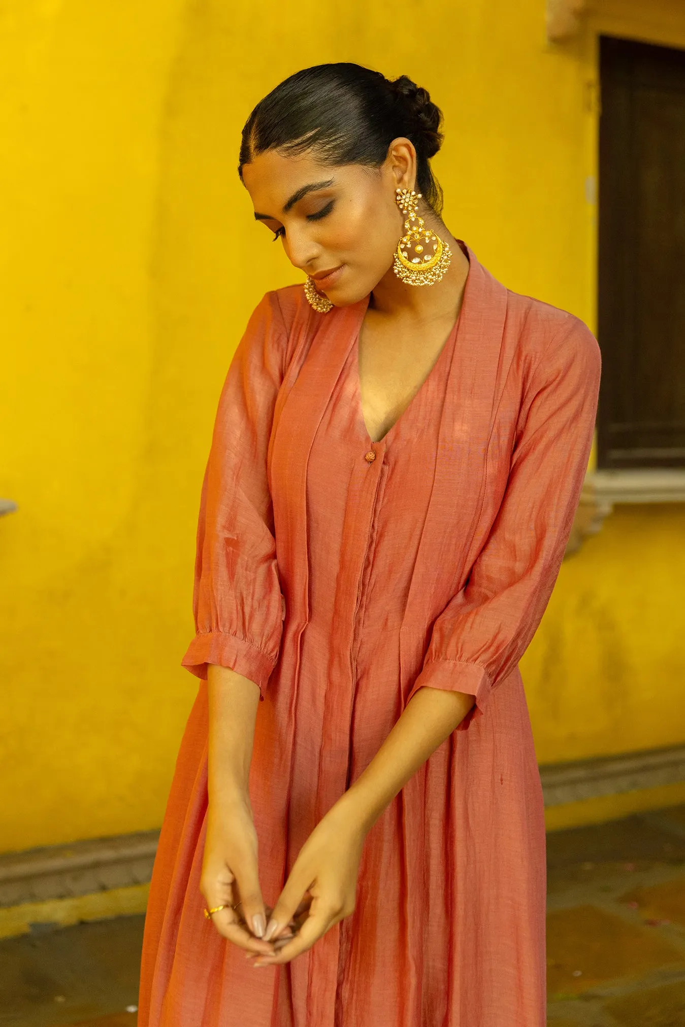 Chanderi Pleated Two-Piece Set