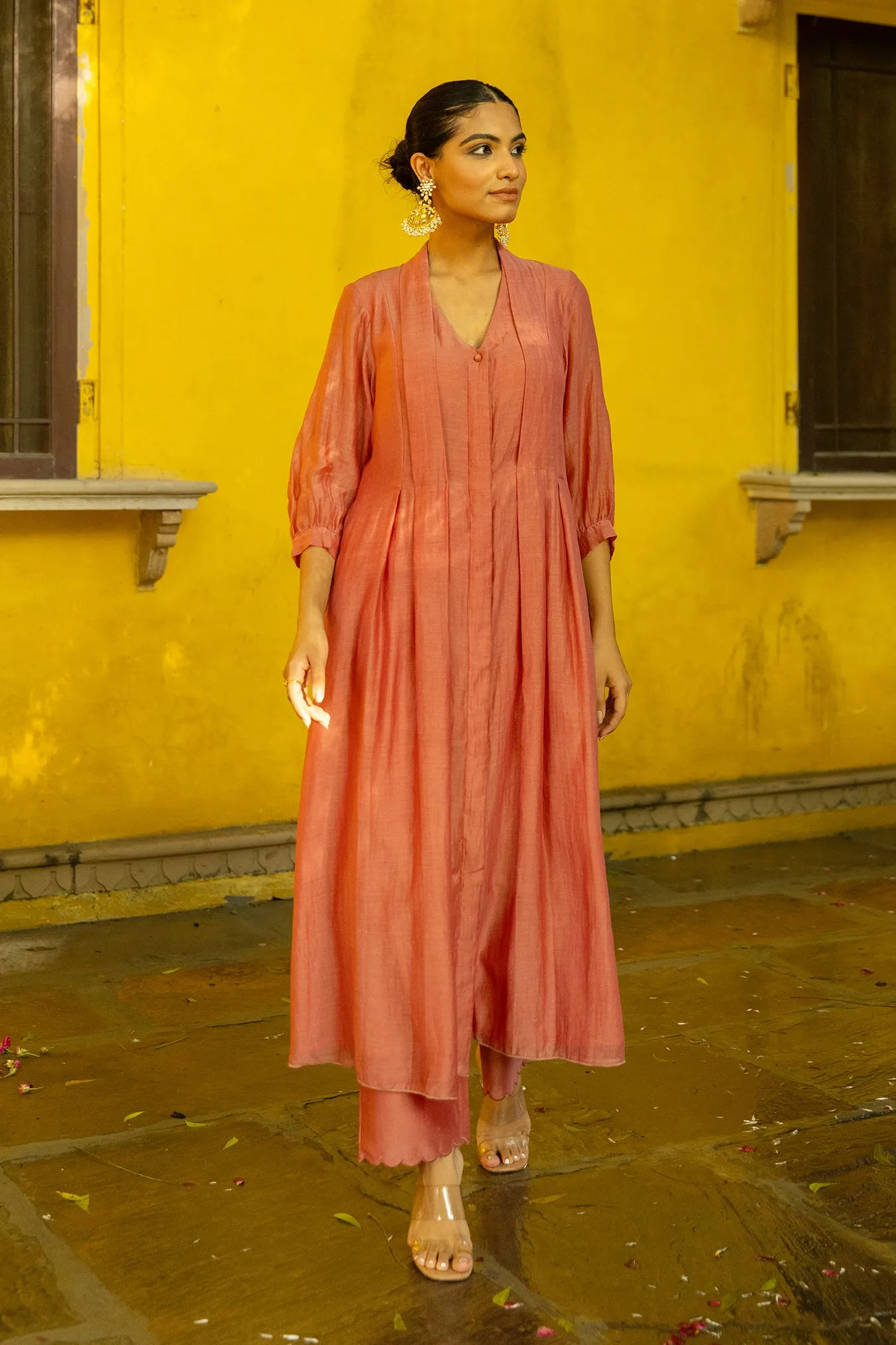 Chanderi Pleated Two-Piece Set