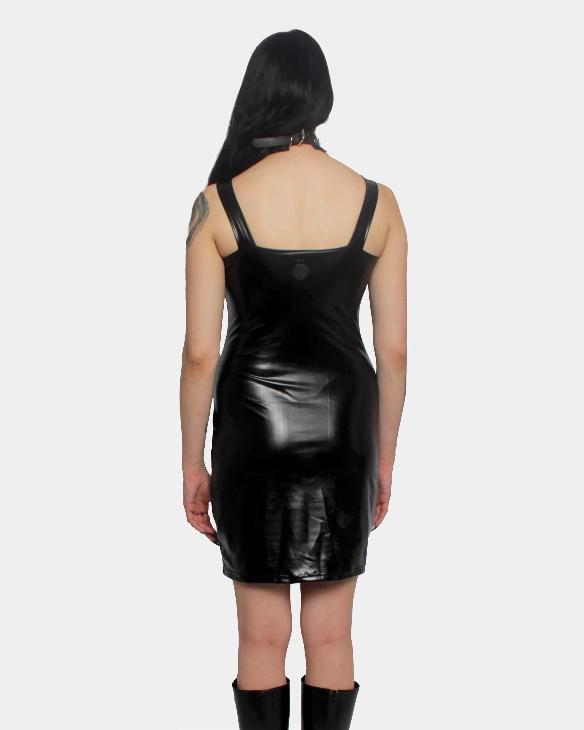 CYBAURA DRESS BLACK WET LOOK