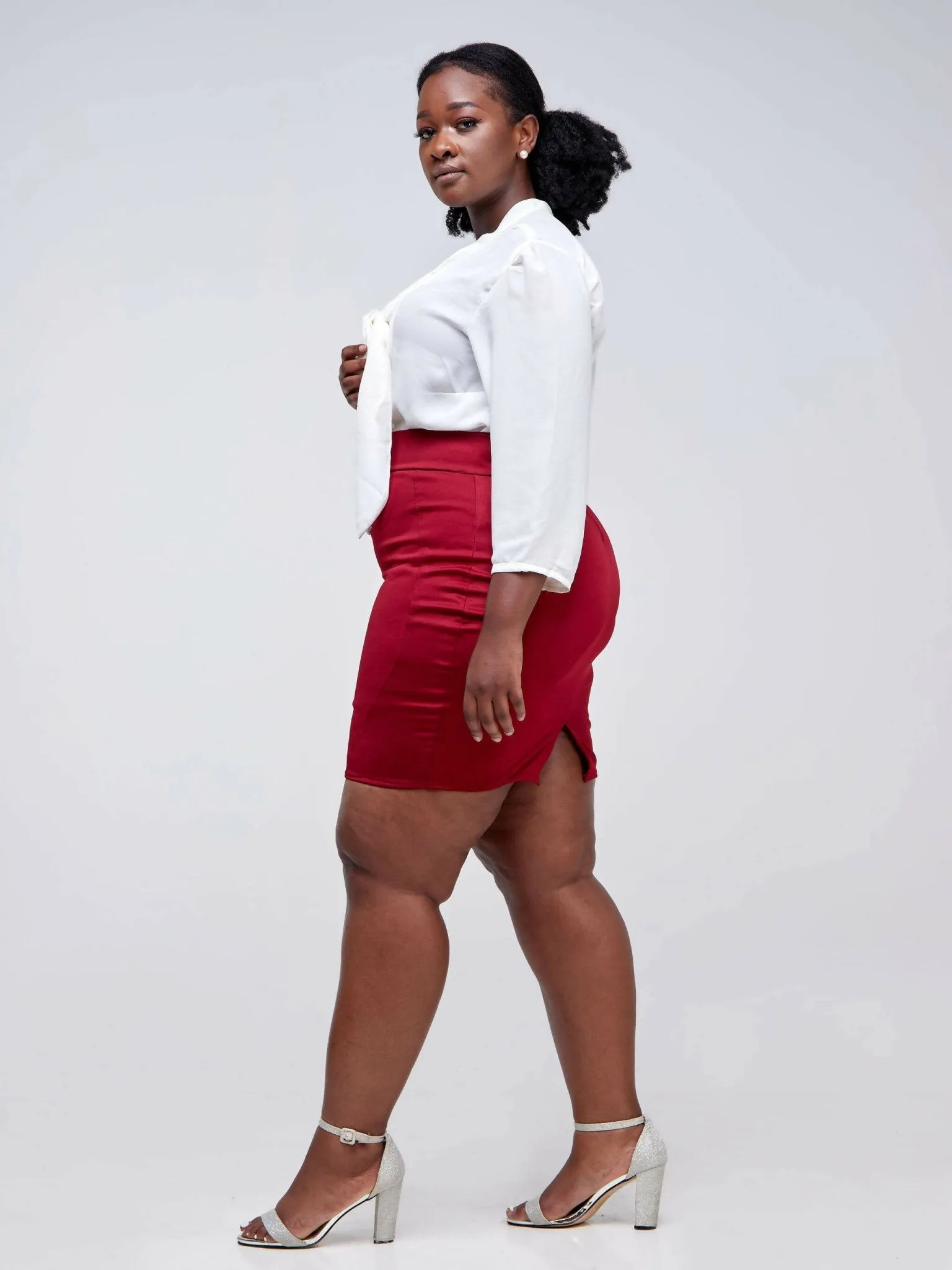 Da'joy Fashions Athena Pencil Skirt - Maroon