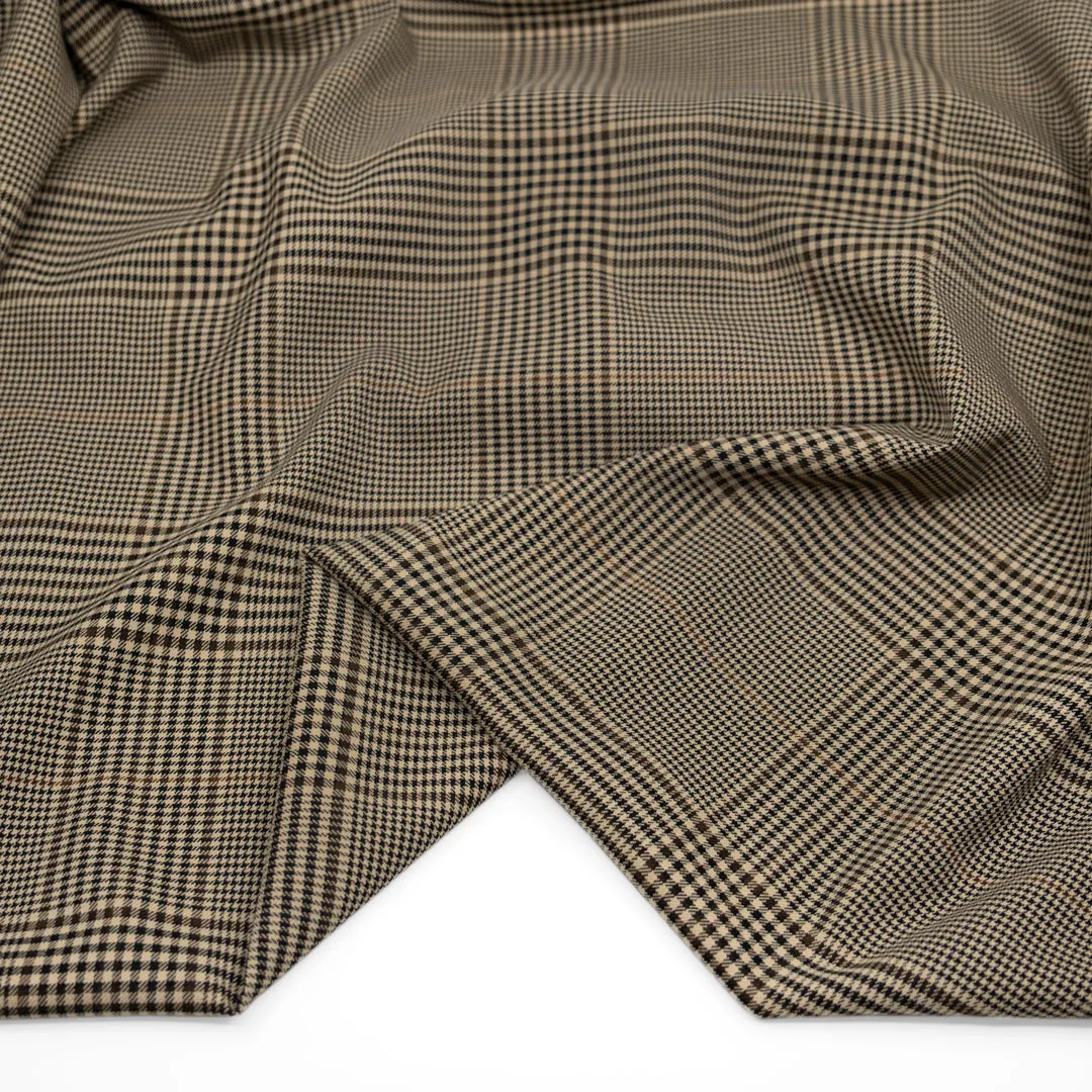Deadstock Jumbo Glen Plaid Poly Viscose Suiting - Archives