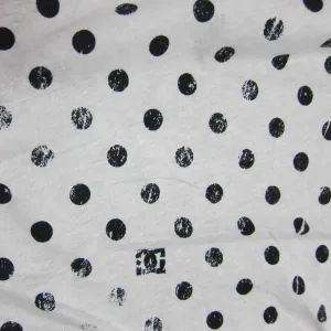 Distressed Black Dots on White Cotton/Poly Jersey Fabric