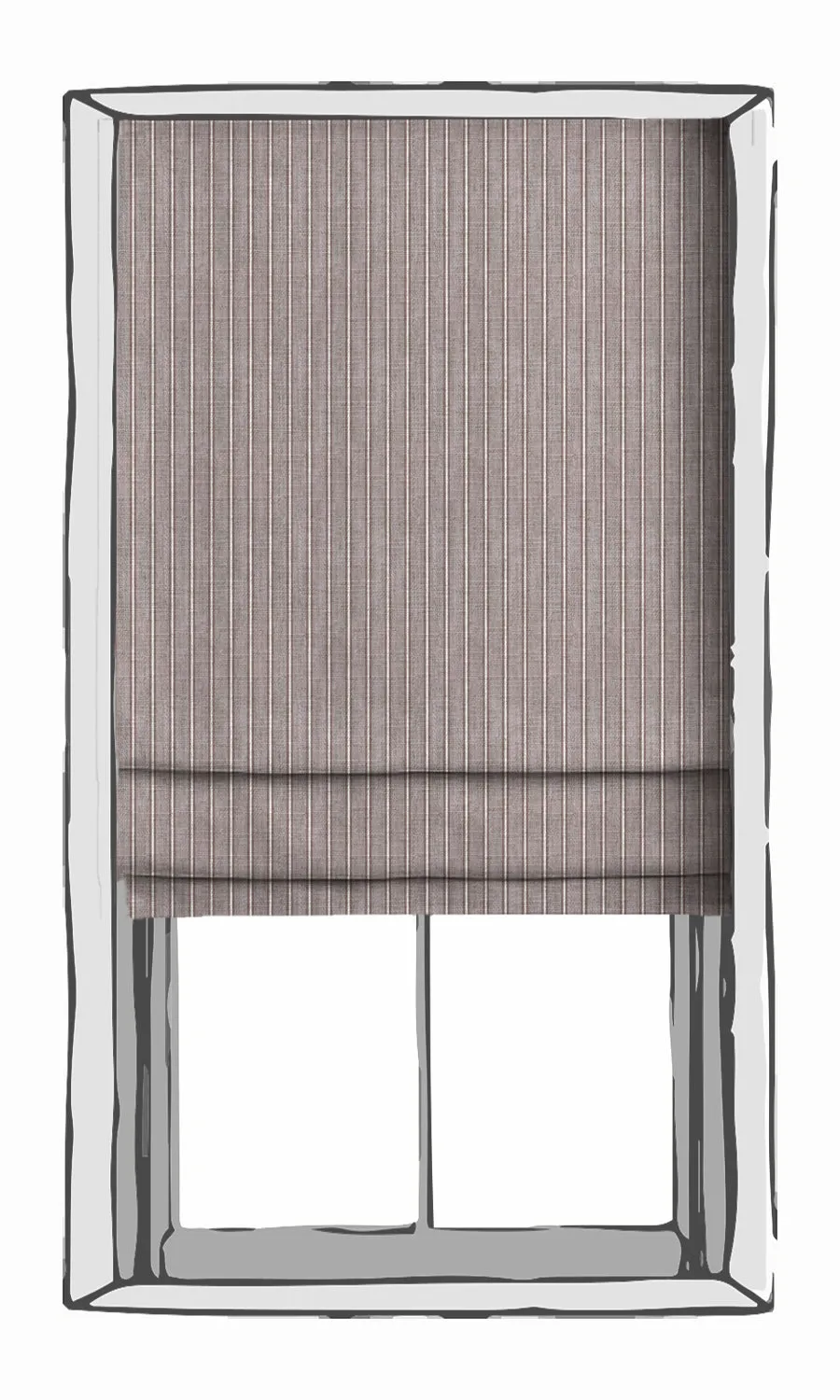 'Dry Lotus' Modern Striped Custom Roman Shades (Plum Purple)