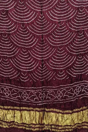 Elegant Maroon Bandhani Silk Dupatta