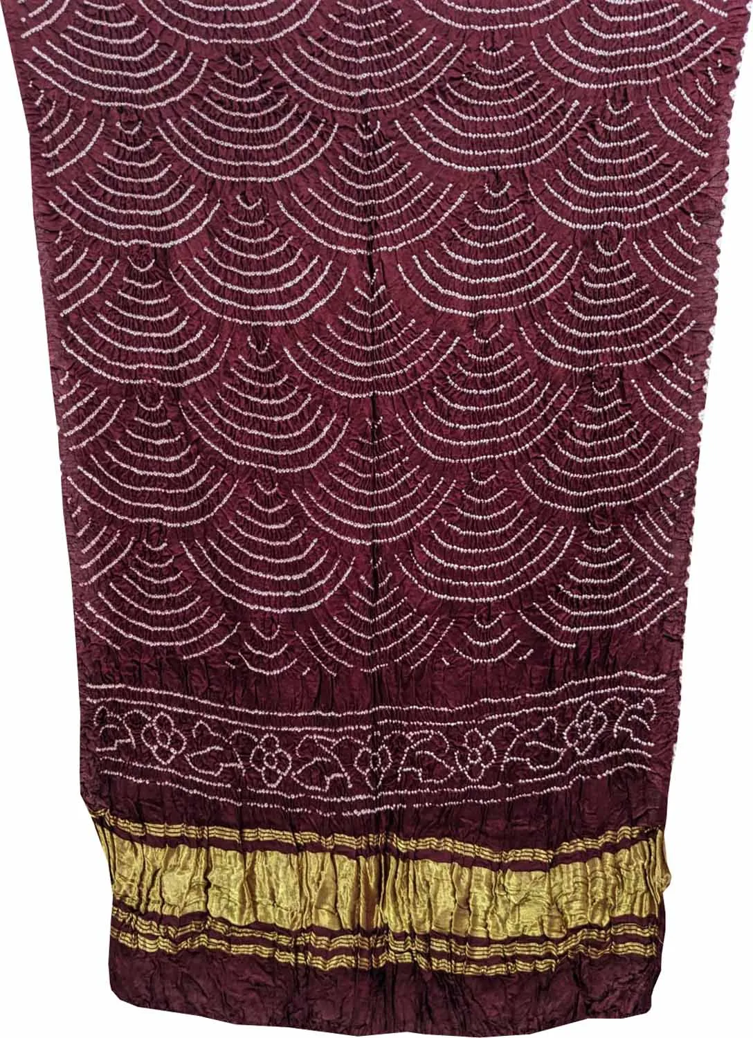 Elegant Maroon Bandhani Silk Dupatta