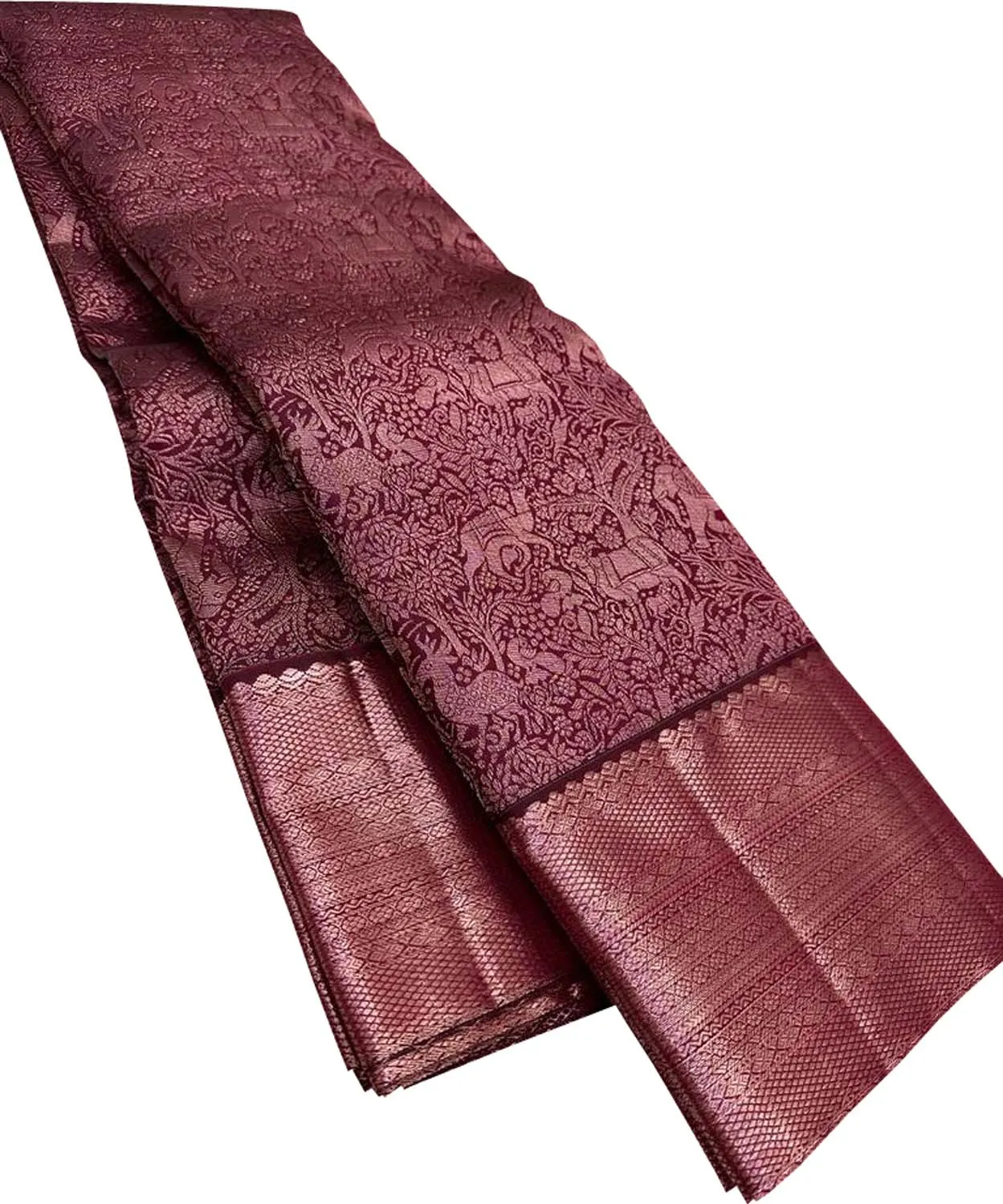 Elegant Maroon Kanjeevaram Handloom Pure Silk Saree