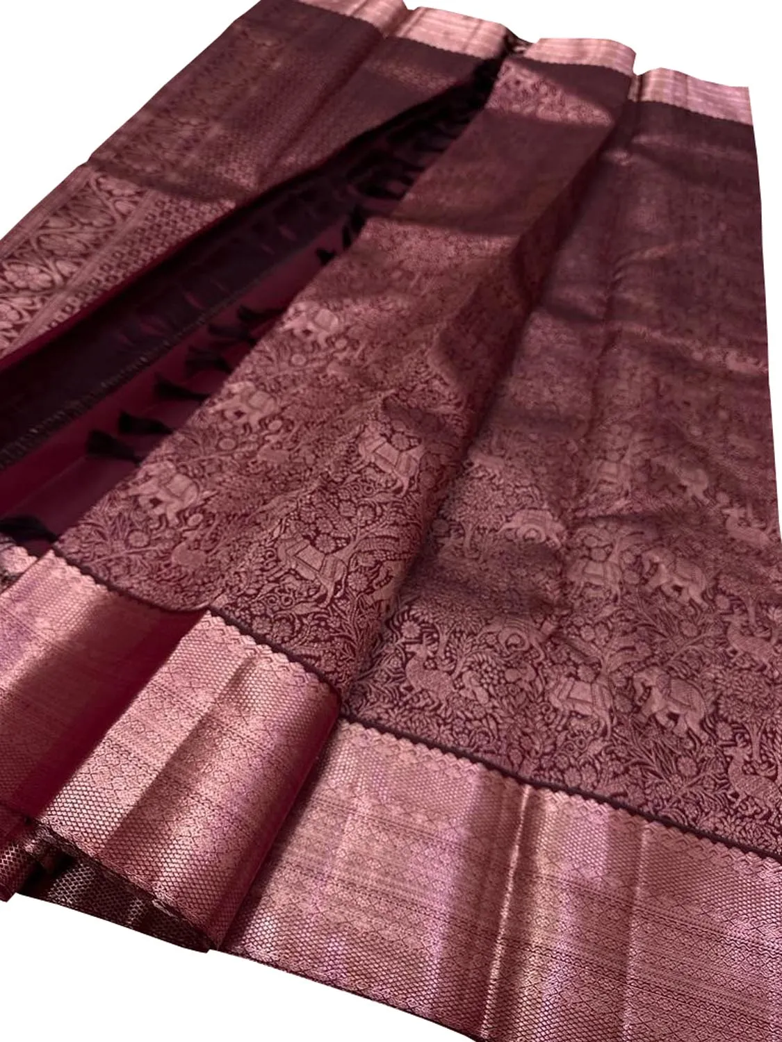 Elegant Maroon Kanjeevaram Handloom Pure Silk Saree