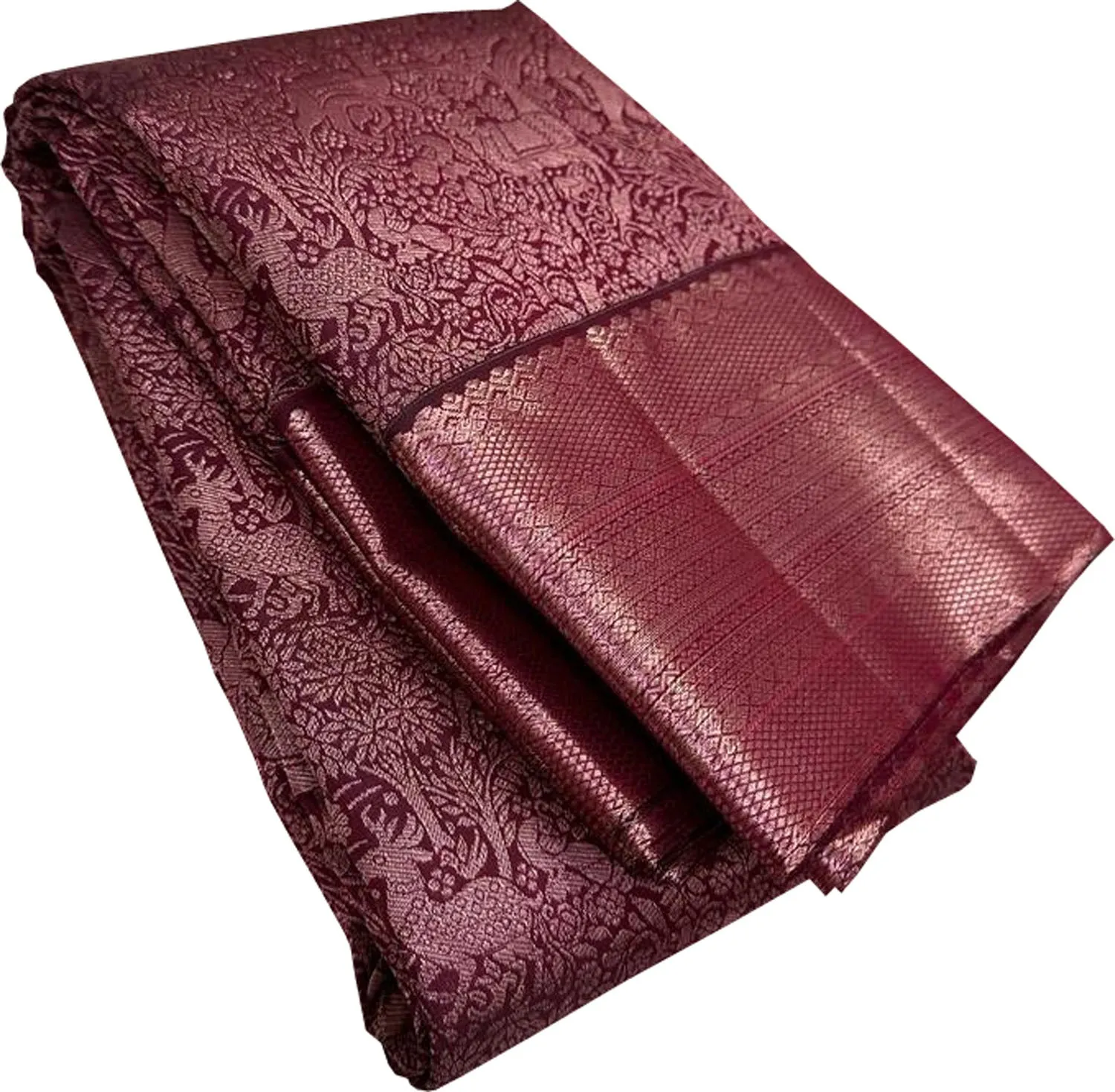 Elegant Maroon Kanjeevaram Handloom Pure Silk Saree