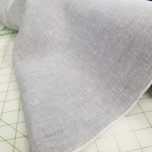 End of Bolt: 2.5 yards of Designer European Deadstock 100% Linen Chambray Light Gray  Shirting Woven- remnant