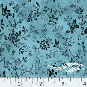 Floral Sketch Poly Cotton Dress Fabric 5924