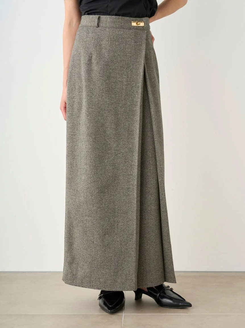 Front Slit High-Waist Wrap Skirt