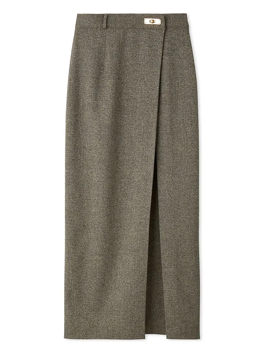 Front Slit High-Waist Wrap Skirt