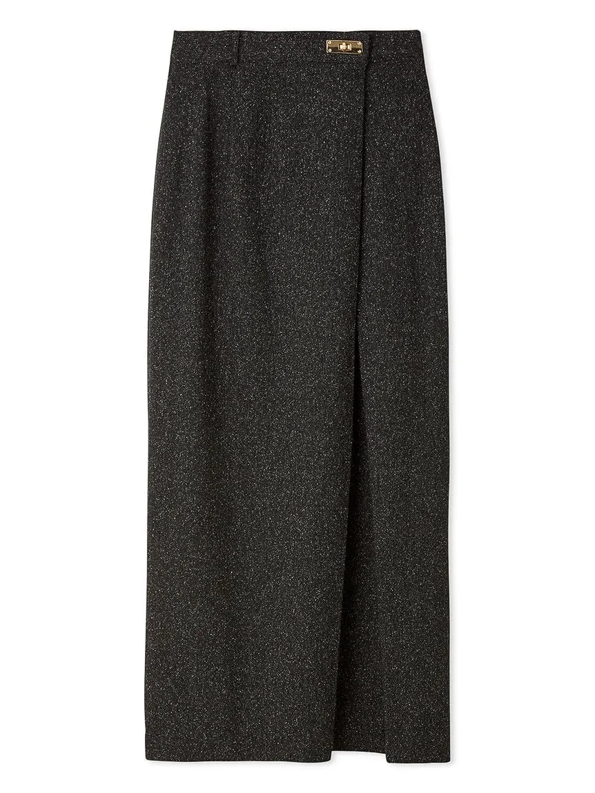 Front Slit High-Waist Wrap Skirt
