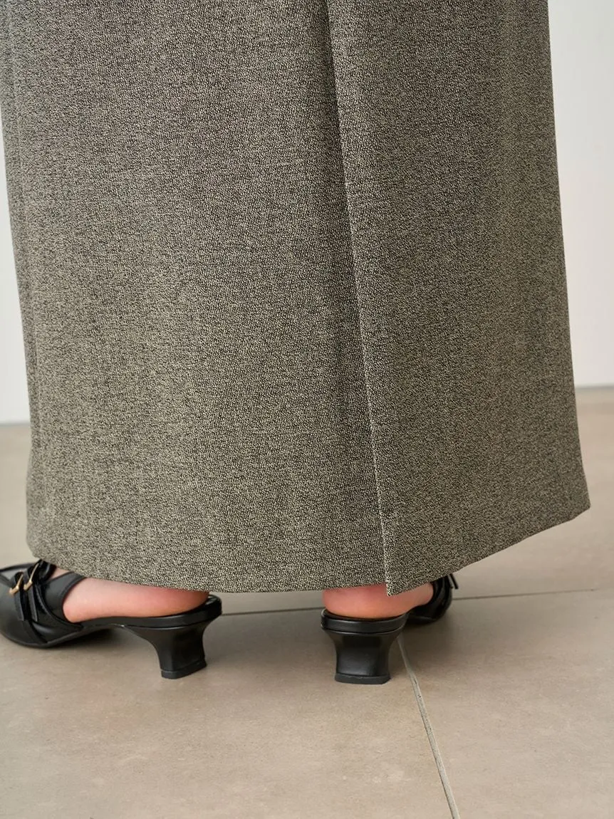 Front Slit High-Waist Wrap Skirt