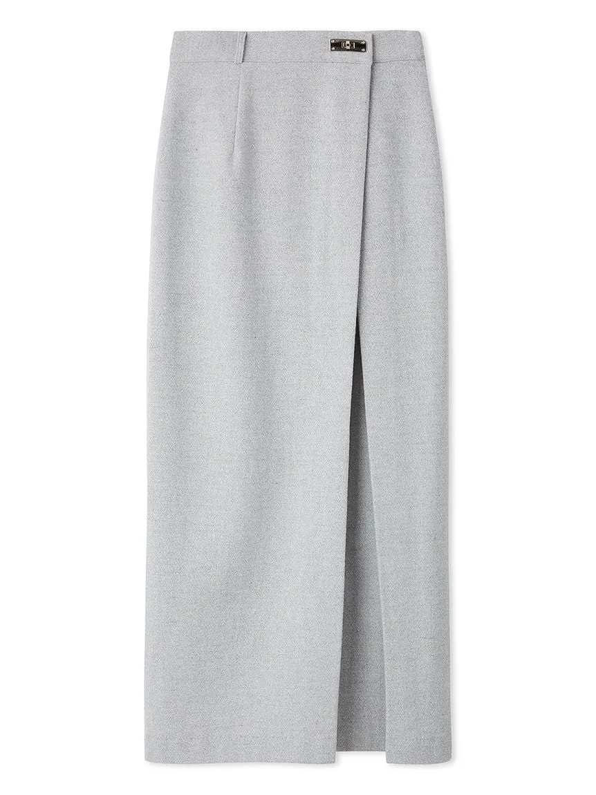 Front Slit High-Waist Wrap Skirt