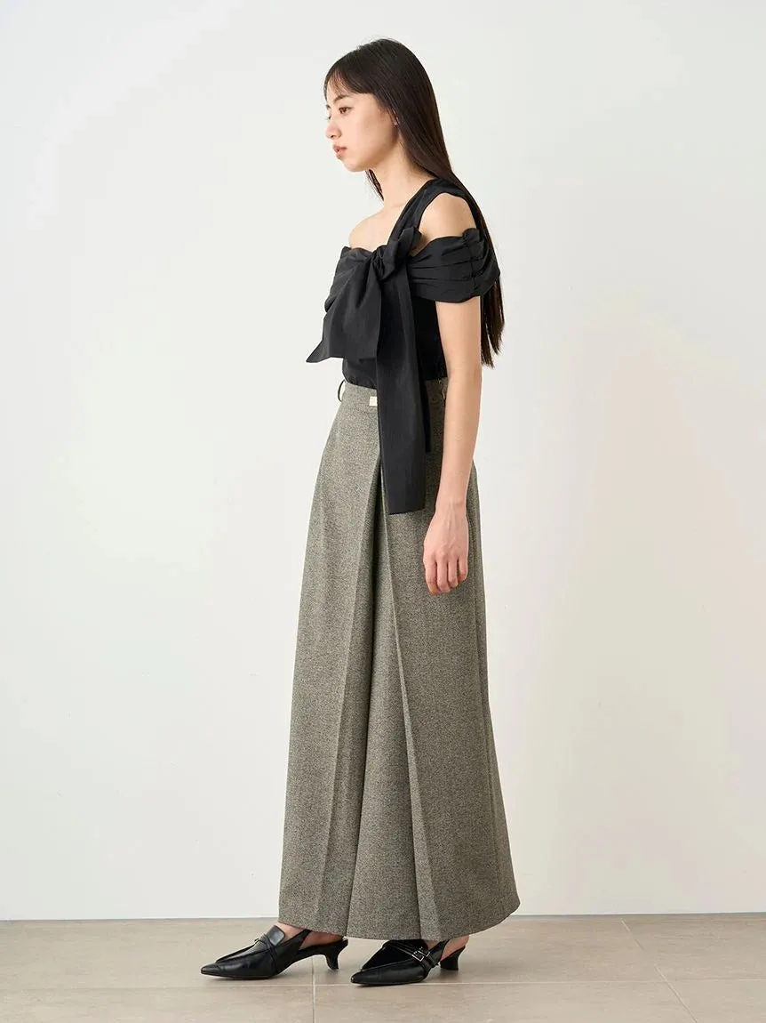 Front Slit High-Waist Wrap Skirt
