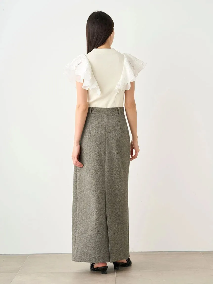 Front Slit High-Waist Wrap Skirt