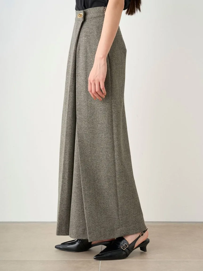 Front Slit High-Waist Wrap Skirt
