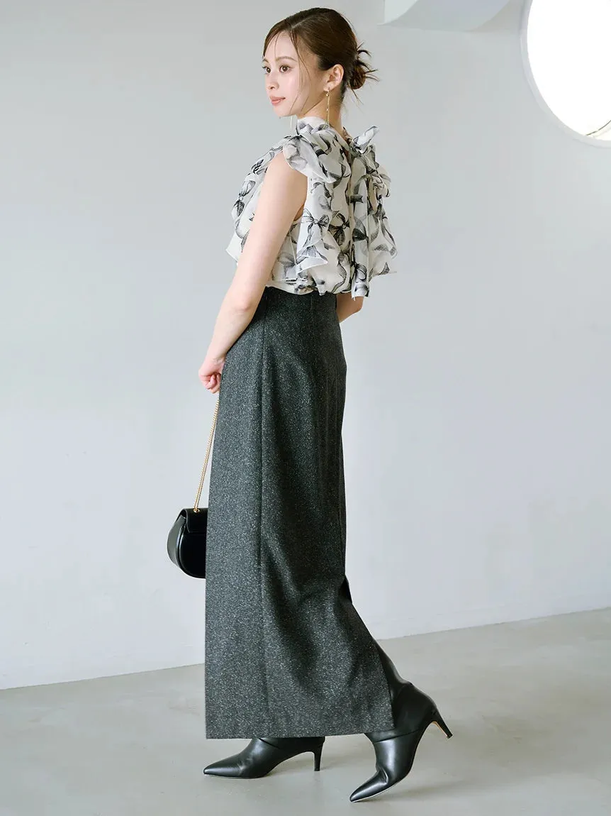 Front Slit High-Waist Wrap Skirt