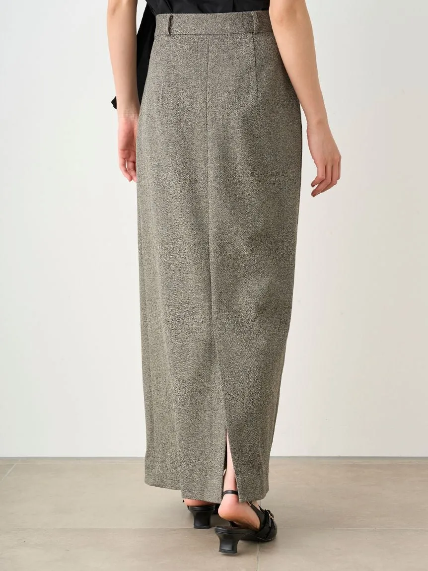 Front Slit High-Waist Wrap Skirt