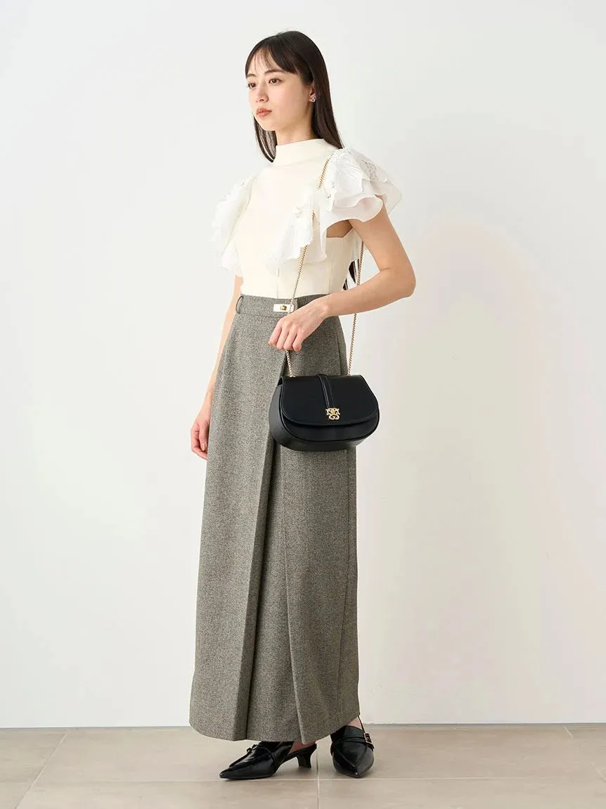 Front Slit High-Waist Wrap Skirt