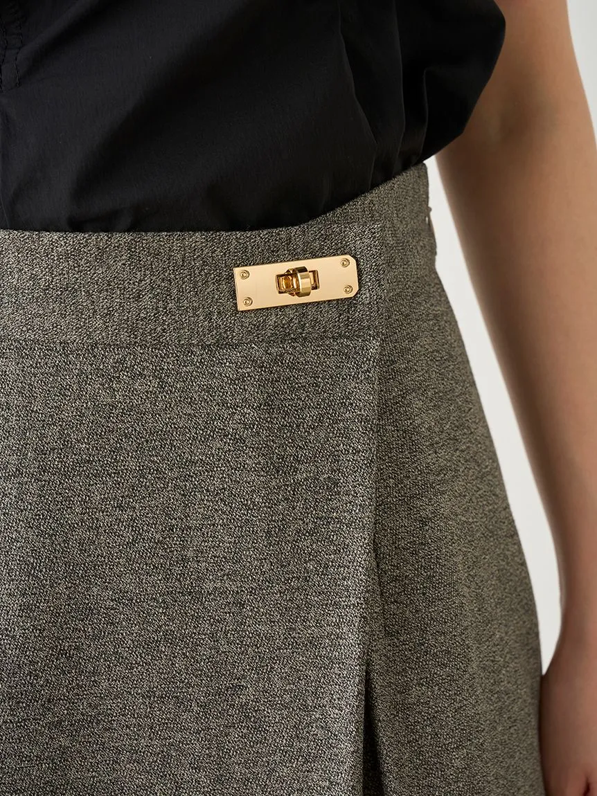 Front Slit High-Waist Wrap Skirt