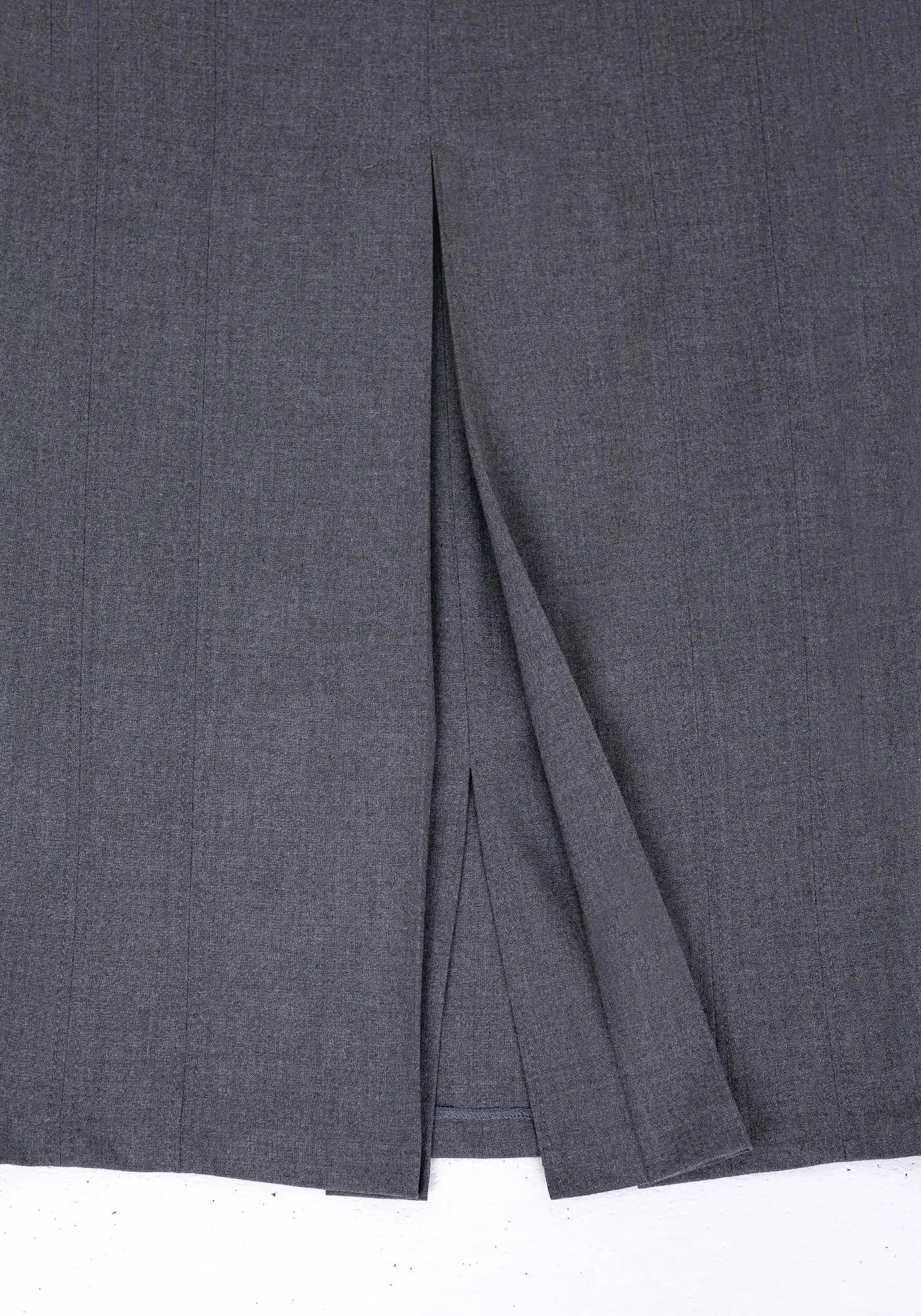 Grey Ankle Length Plus Size Back Split Maxi Skirt
