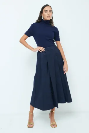 High-waisted flared midi skirt wholesale