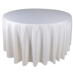 Ivory - 108 Inch Polyester Round Tablecloths