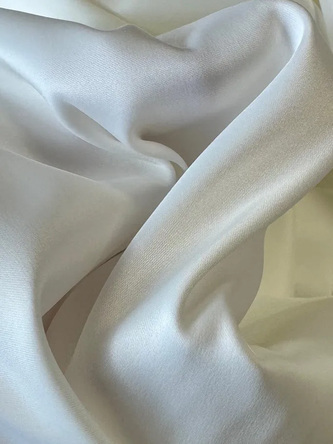 Ivory Polyester Stretch Satin - Sentry