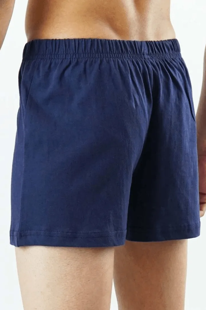 Jersey Boxer Shorts - Navy Blue