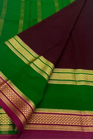 Maroon Handloom Mysore Crepe Silk Saree