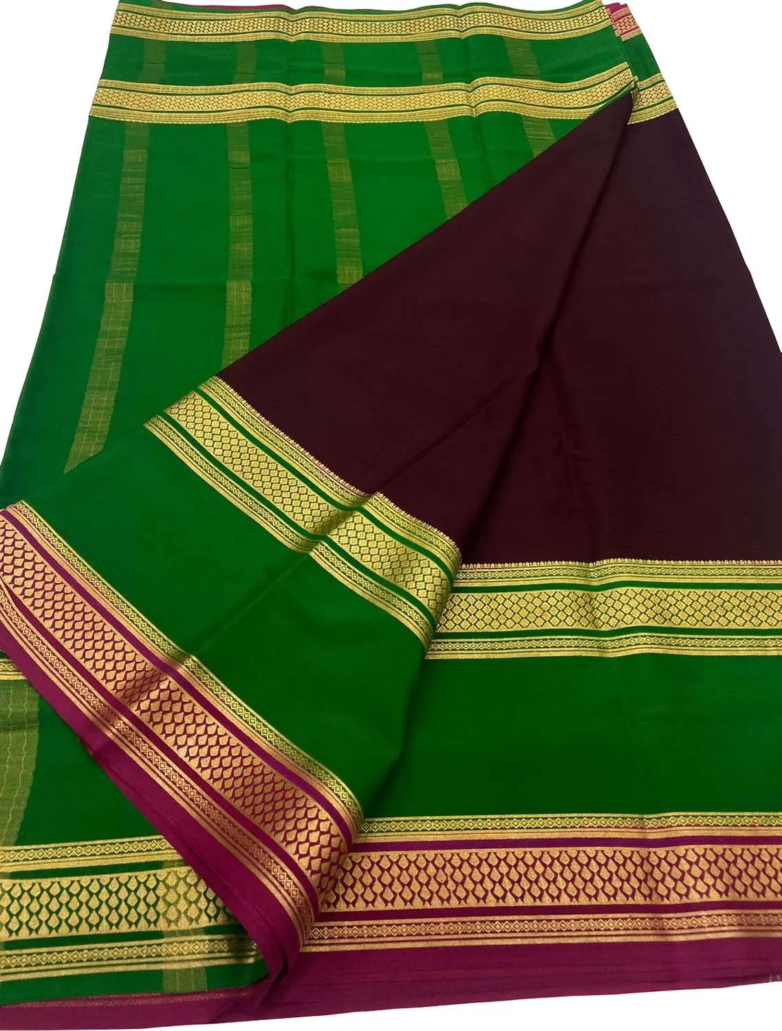 Maroon Handloom Mysore Crepe Silk Saree