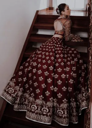 Maroon Heavy Wedding Lehenga Choli