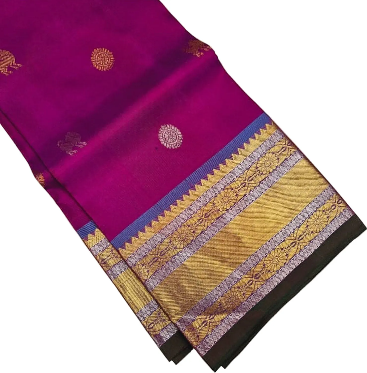 Maroon Kanjeevaram Silk Dupatta - Handloom Pure Elegance